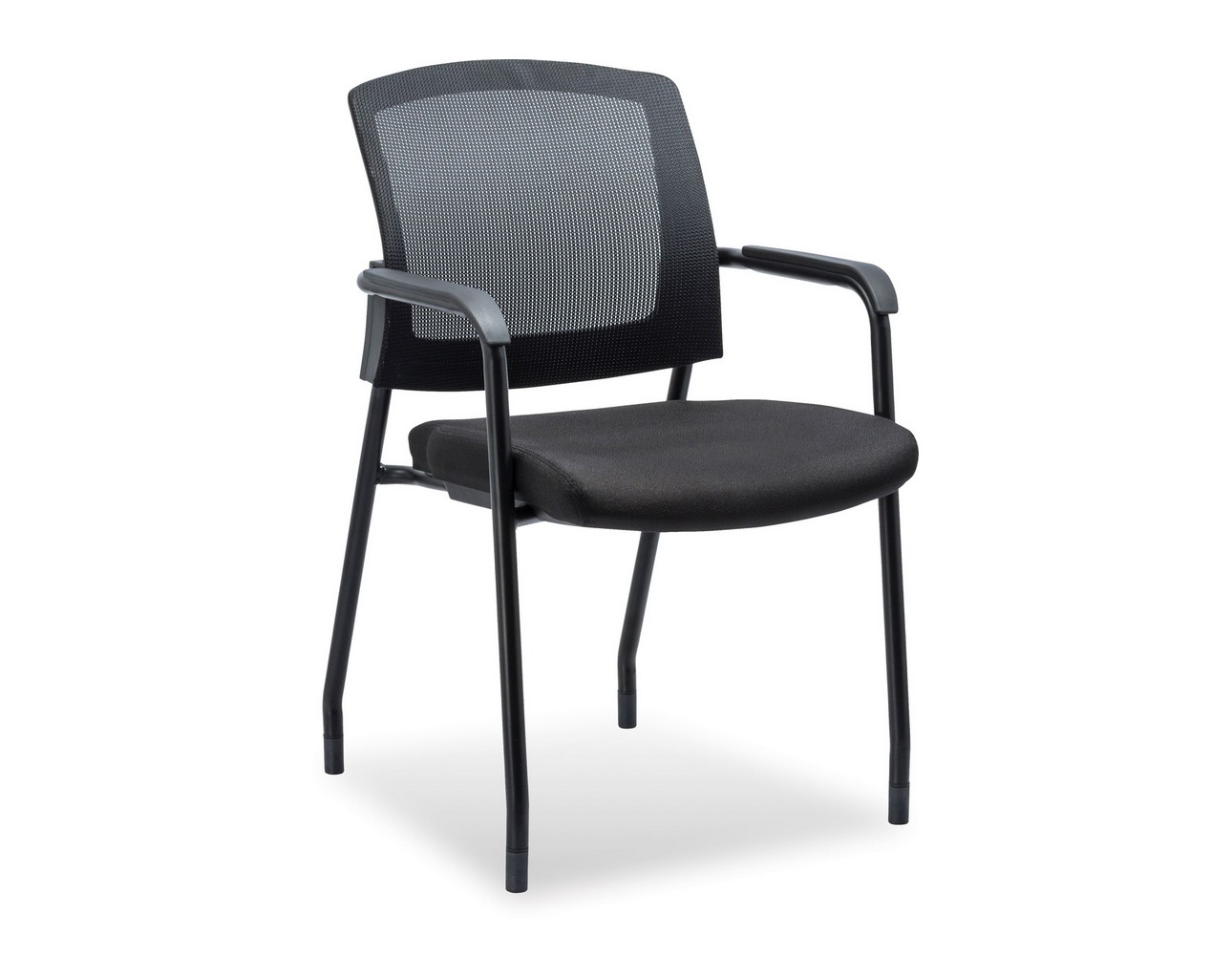 Aero Stackable Guest Chair with Arms – Black Fabric