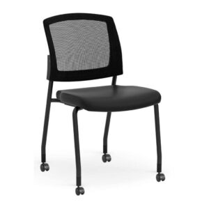 Aero Stackable Guest Chair with Castors - Antimicrobial Vinyl