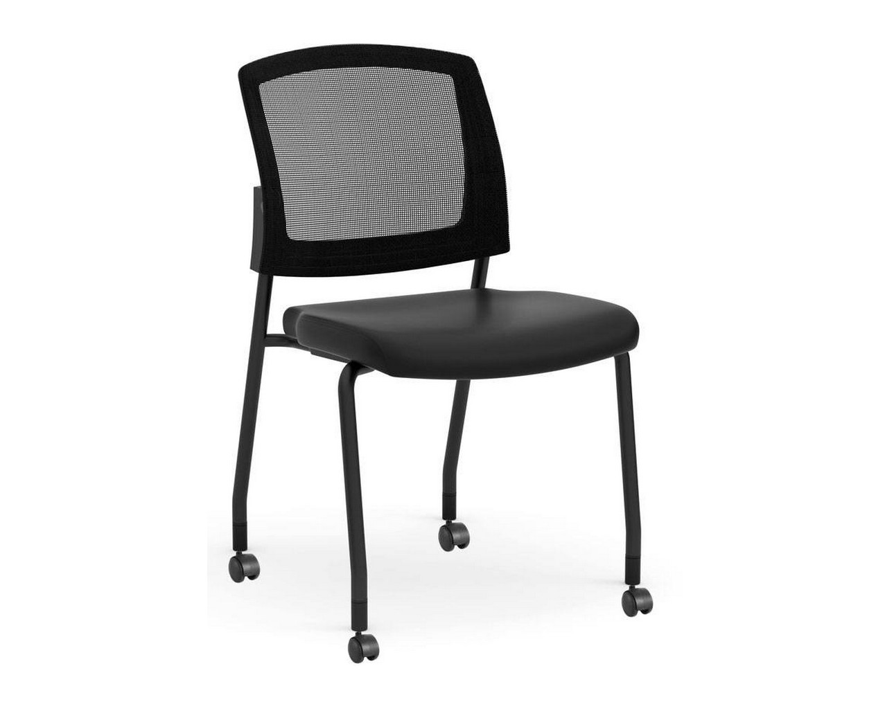 Aero Stackable Guest Chair with Castors - Antimicrobial Vinyl