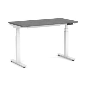 Enhance Electric Standing Desk 24" X 48" - Newport Grey with White Base