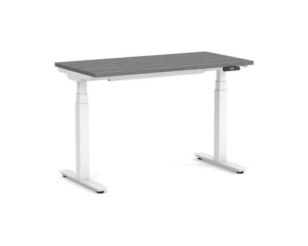 Enhance Electric Height Adjustable Desk 24" X 48" - Newport Grey with White Base