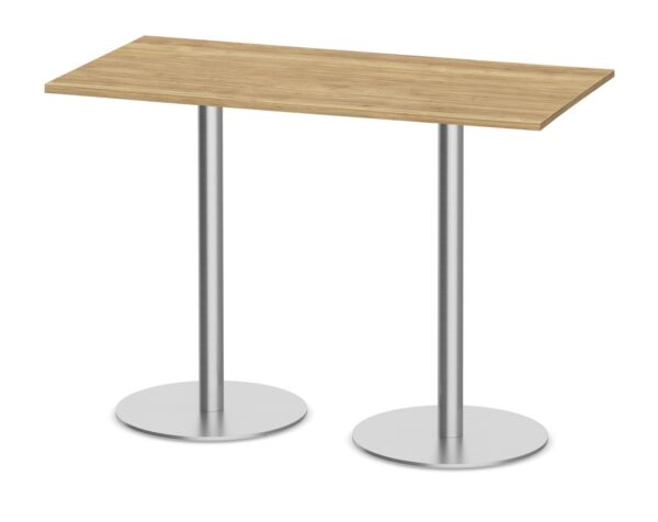 Classic Bistro Meeting Table with Brushed Metal Base - Aspen 30" x 60" Top - 42" High