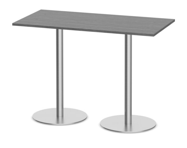 Classic Bistro Meeting Table with Brushed Metal Base - Newport Grey 30" x 60" Top - 42" High