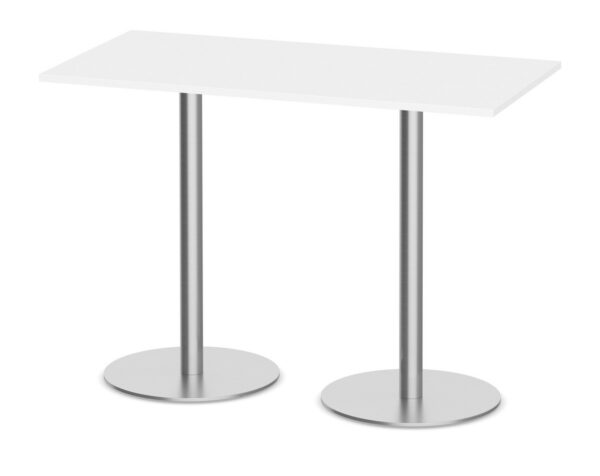 Classic Bistro Meeting Table with Brushed Metal Base - White 30" x 60" Top - 42" High