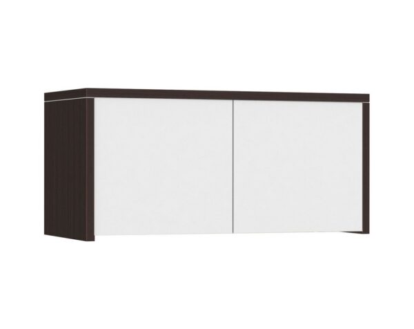 classic wall-mounted hutch with doors - espresso-white