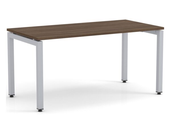 Elements Desk Modern Walnut Finish - Silver Legs