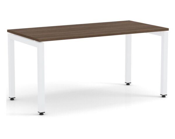 Elements Desk Modern Walnut Finish - White Legs