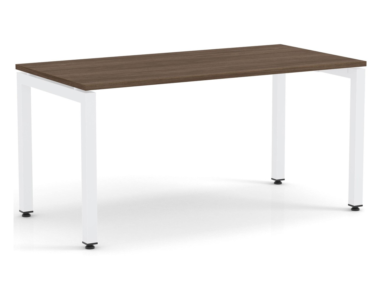 Elements Desk Modern Walnut Finish – White Legs