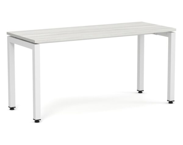 Elements Desk Silver Birch Finish - White Legs