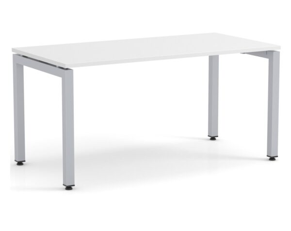 Elements Desk White Finish - Silver Legs