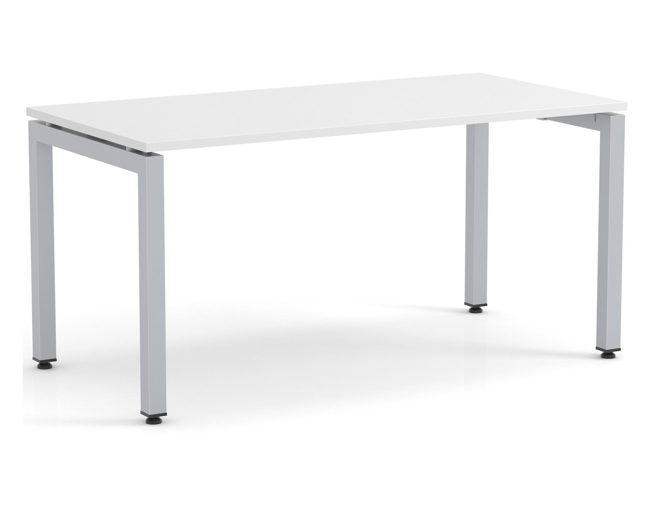 Elements Desk White Finish – Silver Legs