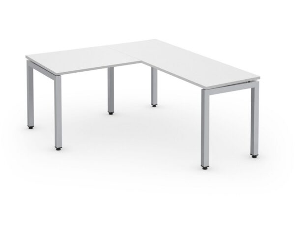 Elements L Shaped Desk-White Top-White Legs