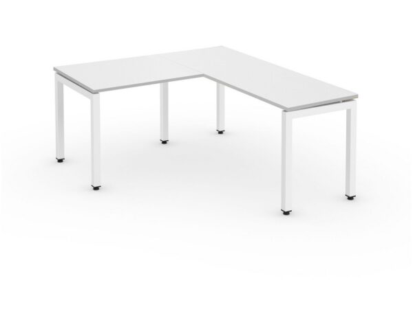 Elements L Shaped Desk-White Top-White Legs