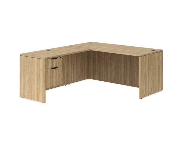 Classic L-Shape Desk with 3/4 Box/File Storage Pedestal - Aspen