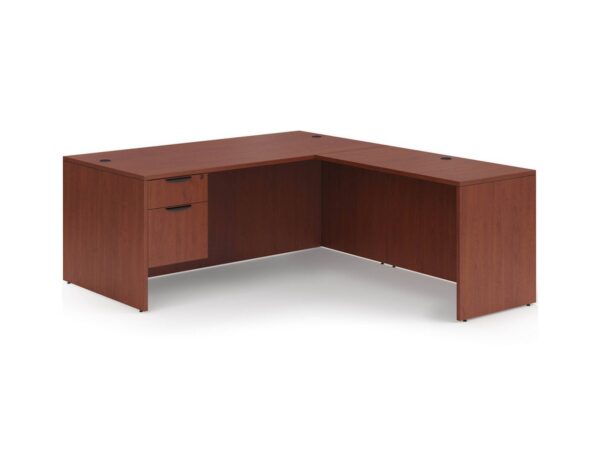 Classic L-Shape Desk with 3/4 Box/File Storage Pedestal - Cherry