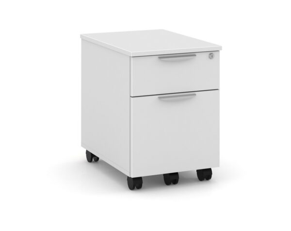 locking mobile boxfile pedestal - white