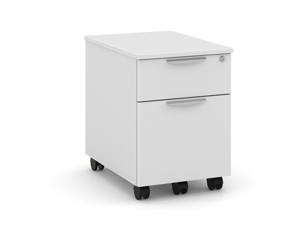 locking mobile boxfile pedestal – white