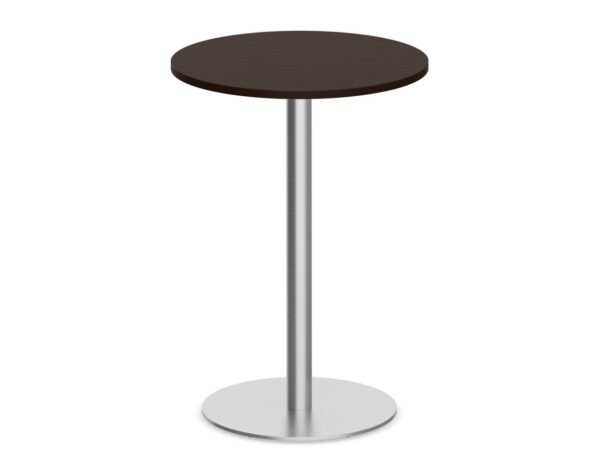 Classic Round Bistro Table 30" with Round Brushed Metal Base - Espresso