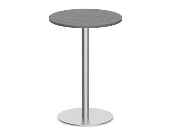 Classic Round Bistro Table 30" with Round Brushed Metal Base - Newport Grey