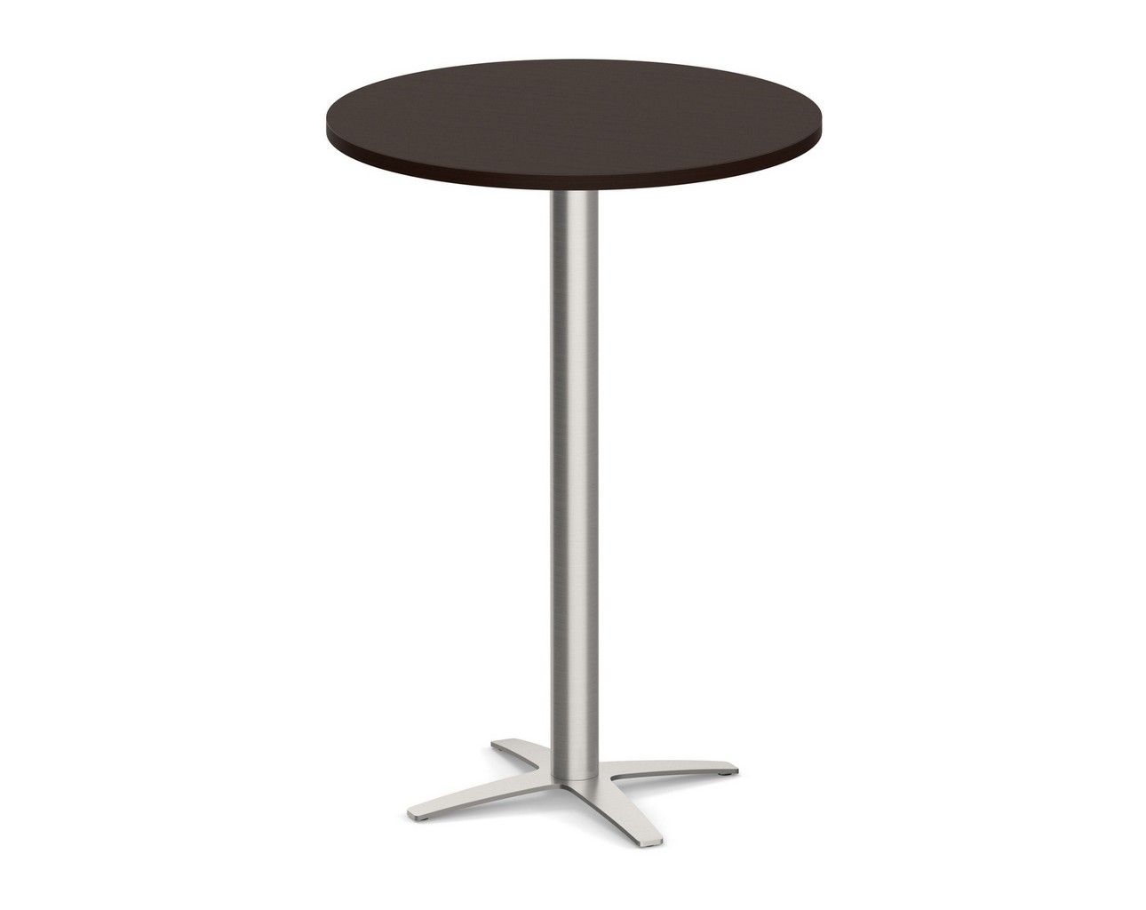 Classic Round Bistro Table 36″ with Cross Brushed Metal Base – Espresso