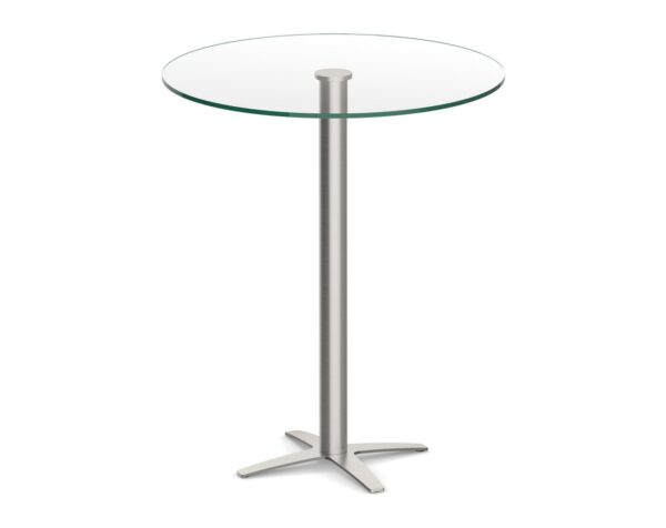 Classic Round Bistro Table 36" with Cross Brushed Metal Base - Glass