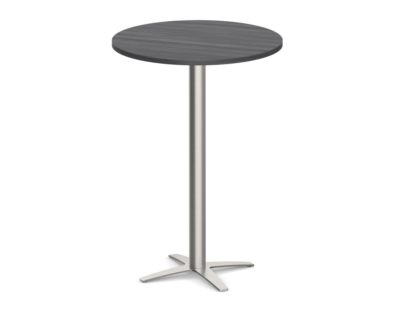 Classic Round Bistro Table 36″ with Cross Brushed Metal Base – Newport Grey