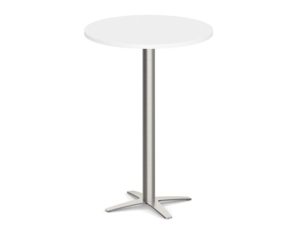 Classic Round Bistro Table 36" with Cross Brushed Metal Base - White