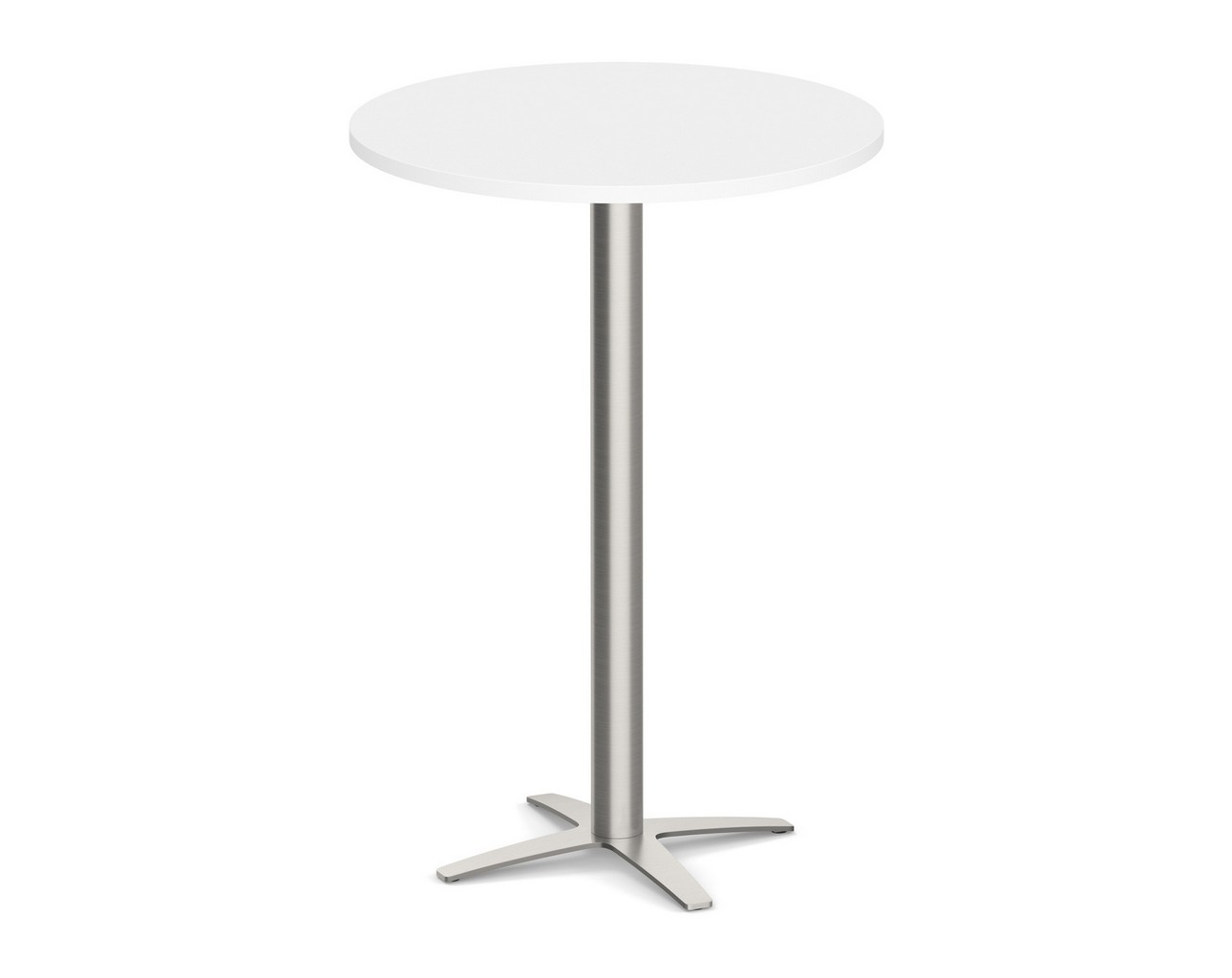 Classic Round Bistro Table 36″ with Cross Brushed Metal Base – White