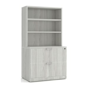 2 Drawer Lateral File with Hutch - Silver Birch