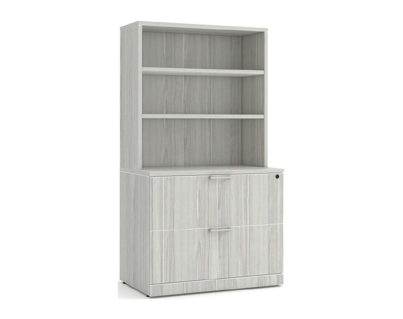 2 Drawer Lateral File with Hutch - Silver Birch