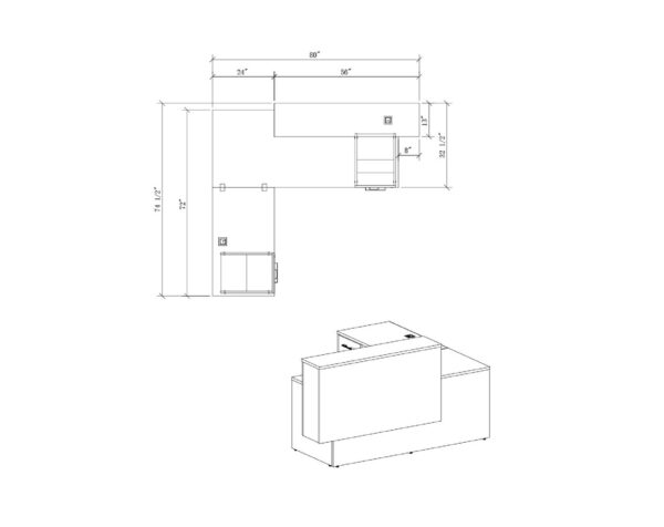 Tayco Aloha Reception Desk TA03 - 2D