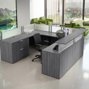 Borders Plus U Shaped Reception Desk Package C6 - Newport Grey