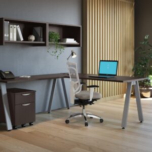 Signature L Shaped Workstation Package SS4 -Espresso