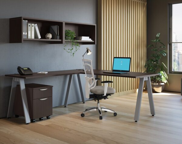 Signature L Shaped Workstation Package SS4 -Espresso