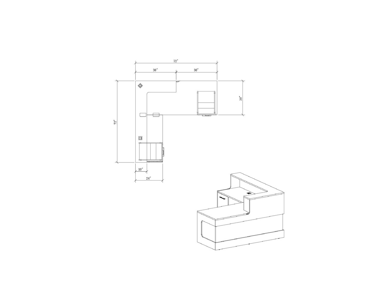 Tayco Maeva Reception Desk Package TM03 – 2D