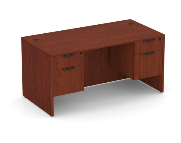 Classic Desk with Double Storage Pedestals - Box/File - Cherry