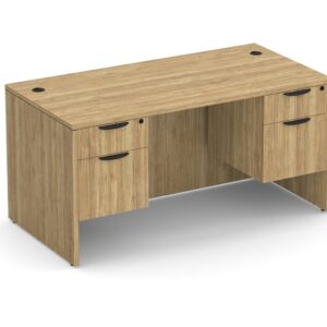 Classic Desk with Double Storage Pedestals - Box/File - Aspen