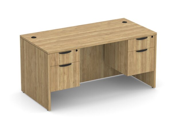 Classic Desk with Double Storage Pedestals - Box/File - Aspen