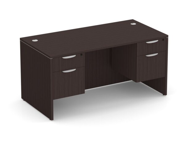 Classic Desk with Double Storage Pedestals - Box/File - Espresso