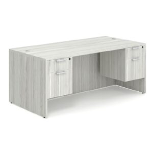 Classic Desk with Double Storage Pedestals - Box/File - Silver Birch