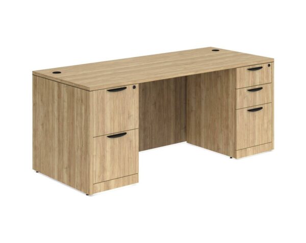 Classic Desk with Double Full Storage Pedestals - Aspen