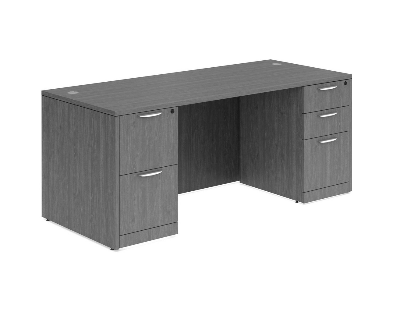 Classic Desk with Double Full Storage Pedestals  – Newport Grey