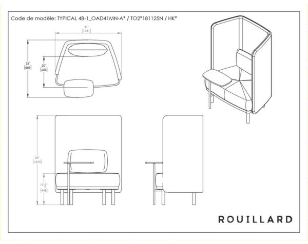 CAT-4B Coast Lounge Pod Dimensions