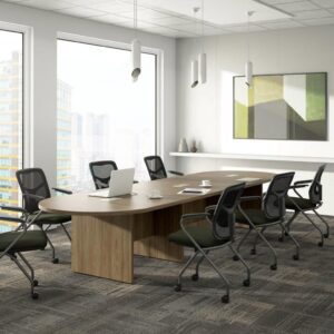 Classic Racetrack Boardroom Table - Modern Walnut