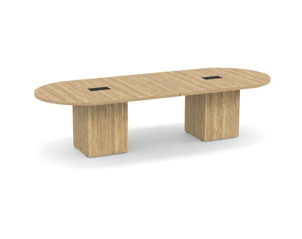 Cube Base Racetrack Boardroom Table - Aspen - 10ft