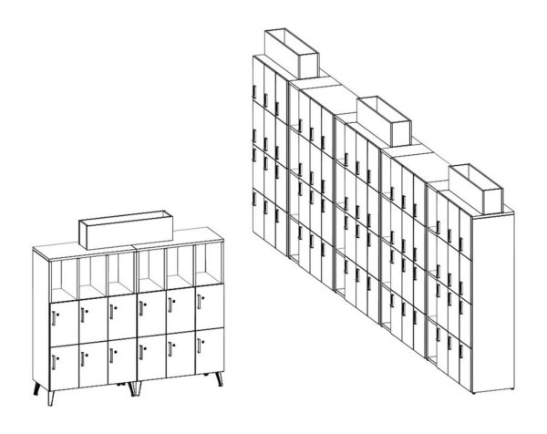 Groupe Lacasse Locker Plan 2 - 3D