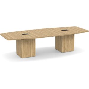 Cube Base Boat Shaped Boardroom Table - Aspen - 10 Ft