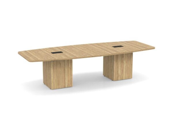 Cube Base Boat Shaped Boardroom Table - Aspen - 10 Ft