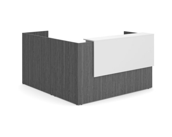 Cascade L Shaped Reception Desk - Newport Grey - Front