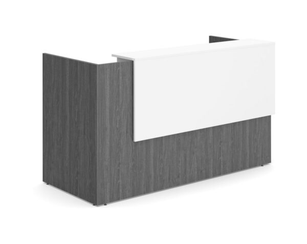 Cascade Straight Front Reception Desk - Newport Grey - Front